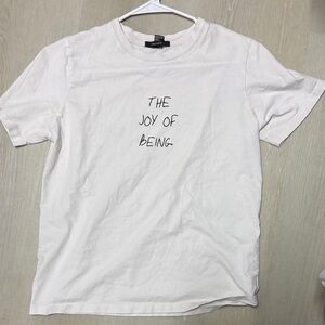 Forever 21 White Tee with Inspirational Text
